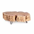 Homemotion Coffee Table with Shaped Top in Acacia Wood - Nabucco Viadurini