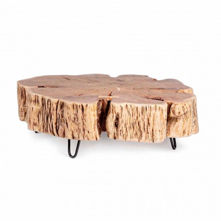 Homemotion Coffee Table with Shaped Top in Acacia Wood - Nabucco Viadurini