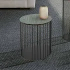 Coffee Table with Round Wooden Top Made in Italy - Montebianco Viadurini