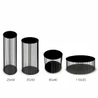 Coffee Table with Round Wooden Top Made in Italy - Montebianco Viadurini