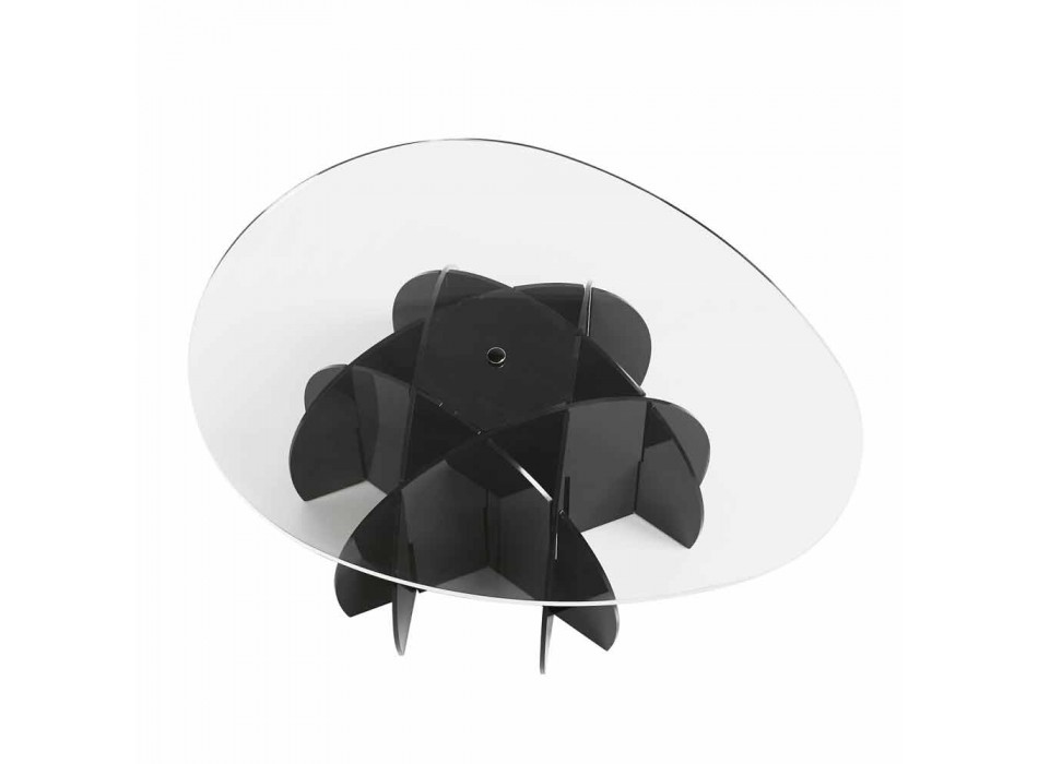 Coffee table with transparent shelf and black / satin base Phil Viadurini