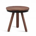 Design Coffee Table with Round Top and Solid Wood Legs - Salerno