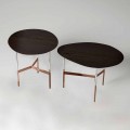 Design Coffee Table with Wooden Top Made in Italy - Cinci