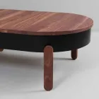 Design Coffee Table in Solid Wood and Lacquered Metal - Salerno Viadurini