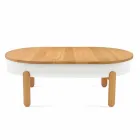 Design Coffee Table in Solid Wood and Lacquered Metal - Salerno Viadurini
