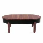 Design Coffee Table in Solid Wood and Lacquered Metal - Salerno Viadurini