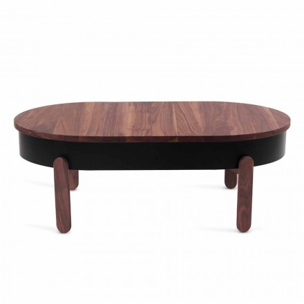 Design Coffee Table in Solid Wood and Lacquered Metal - Salerno Viadurini