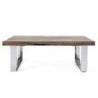 Design Coffee Table in Wood, Glass and Steel Homemotion - Frederic Viadurini