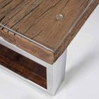 Design Coffee Table in Wood, Glass and Steel Homemotion - Frederic Viadurini