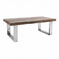 Design Coffee Table in Wood, Glass and Steel Homemotion - Frederic