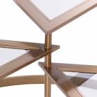 Design Coffee Table in Glass with Details in Brass Finish - Carpi Viadurini
