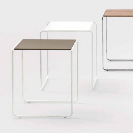 Modern Design Coffee Table in Metal and Melamine - Taddeo Viadurini