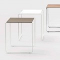 Modern Living Room Table of Design in Melamine Wood and Metal – Taddeo