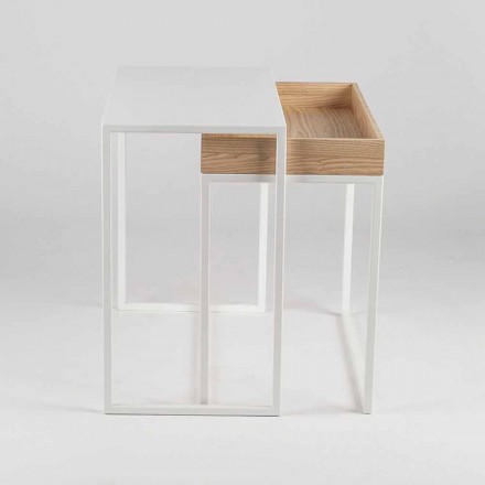 Steel Coffee Table with Ash Tray Made in Italy - Lace Viadurini