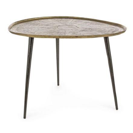 Homemotion Antique and Plated Aluminum Coffee Table - Giacinta Viadurini