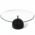 Coffee Table in Extra-clear Crystal and Metal Made in Italy - Livigno