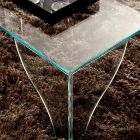 Coffee Table in Extra-clear Transparent Crystal Made in Italy - Lithium Viadurini