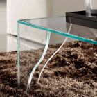 Coffee Table in Extra-clear Transparent Crystal Made in Italy - Lithium Viadurini