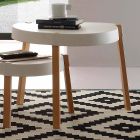 Coffee table in beech wood with top in white Pineto polypropylene Viadurini