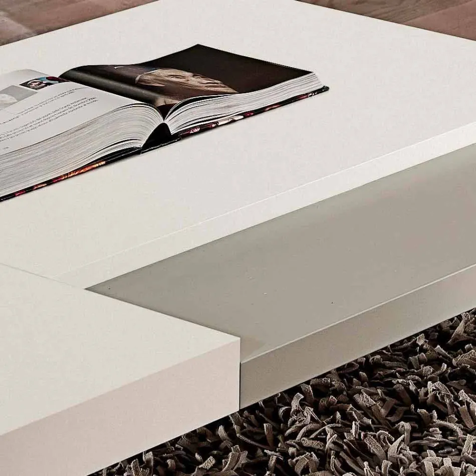 Fenix Coffee Table with Transparent Feet Made in Italy - Justin Viadurini