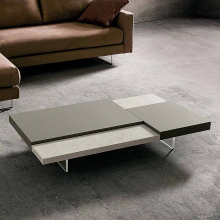 Fenix Coffee Table with Transparent Feet Made in Italy - Justin Viadurini
