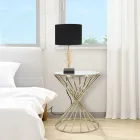 Gilded Iron Coffee Table with Mirror Top - Apricot Viadurini