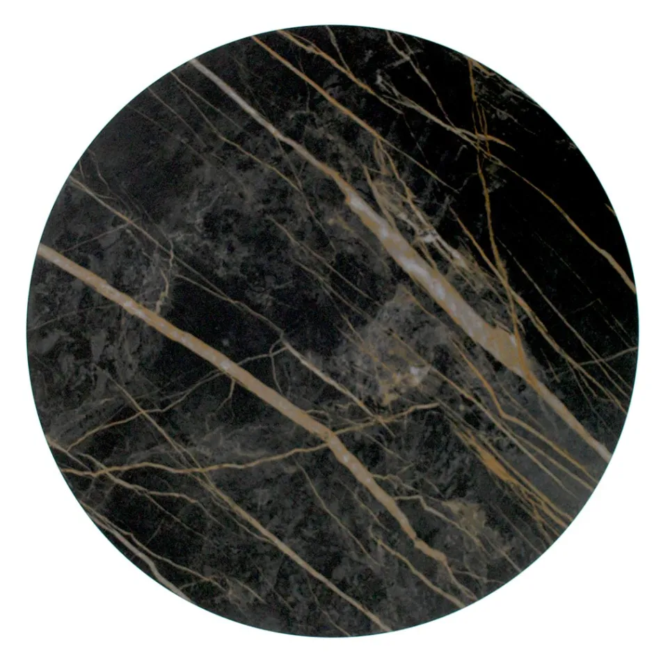 Stoneware Coffee Table with Steel Base Made in Italy - Aspira Viadurini