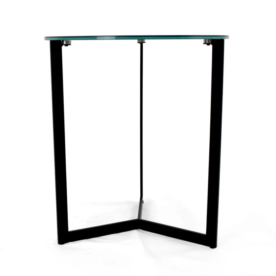 Stoneware Coffee Table with Steel Base Made in Italy - Aspira Viadurini