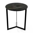 Stoneware Coffee Table with Steel Base Made in Italy - Aspira Viadurini