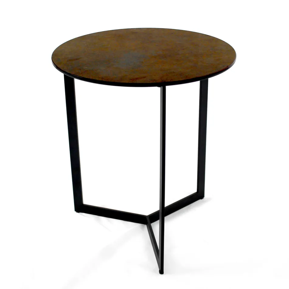 Stoneware Coffee Table with Steel Base Made in Italy - Aspira Viadurini