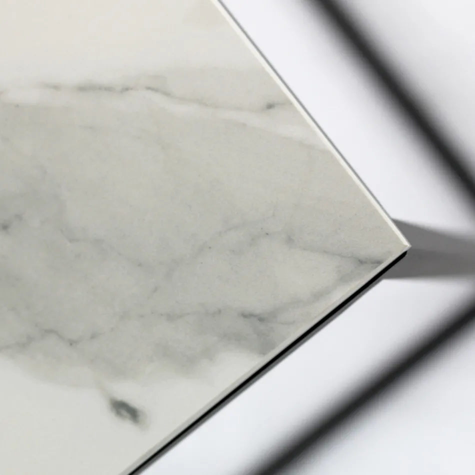 Stoneware Coffee Table and Steel Base Made in Italy - Birba Viadurini