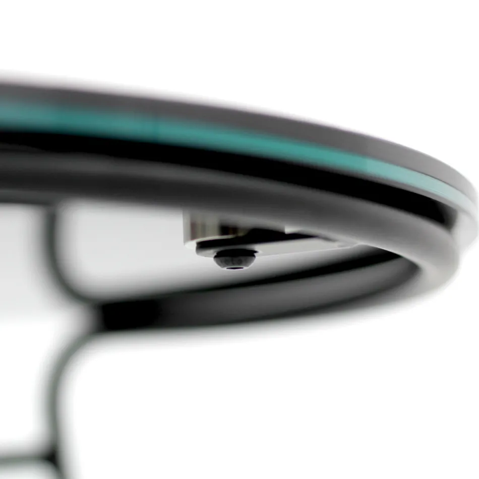 Coffee Table in Porcelain Grès and Round Base Made in Italy - Tullia Viadurini