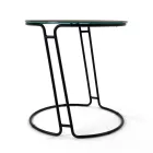 Coffee Table in Porcelain Grès and Round Base Made in Italy - Tullia Viadurini