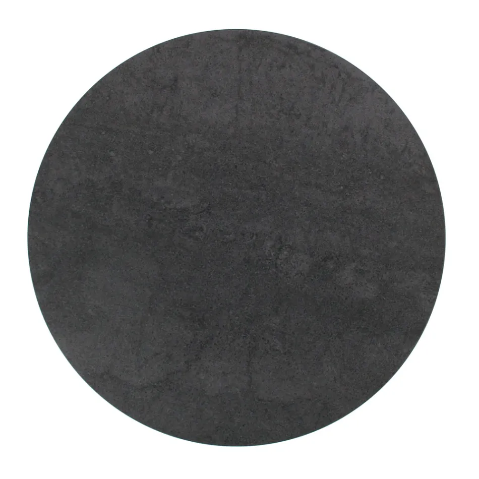 Coffee Table in Round Stoneware and Base with 3 Crescents Made in Italy - Arepa Viadurini