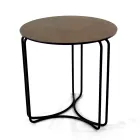 Coffee Table in Round Stoneware and Base with 3 Crescents Made in Italy - Arepa Viadurini