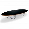 Coffee Table in Black Laminate and Lacquered Steel Made in Italy - Persefone