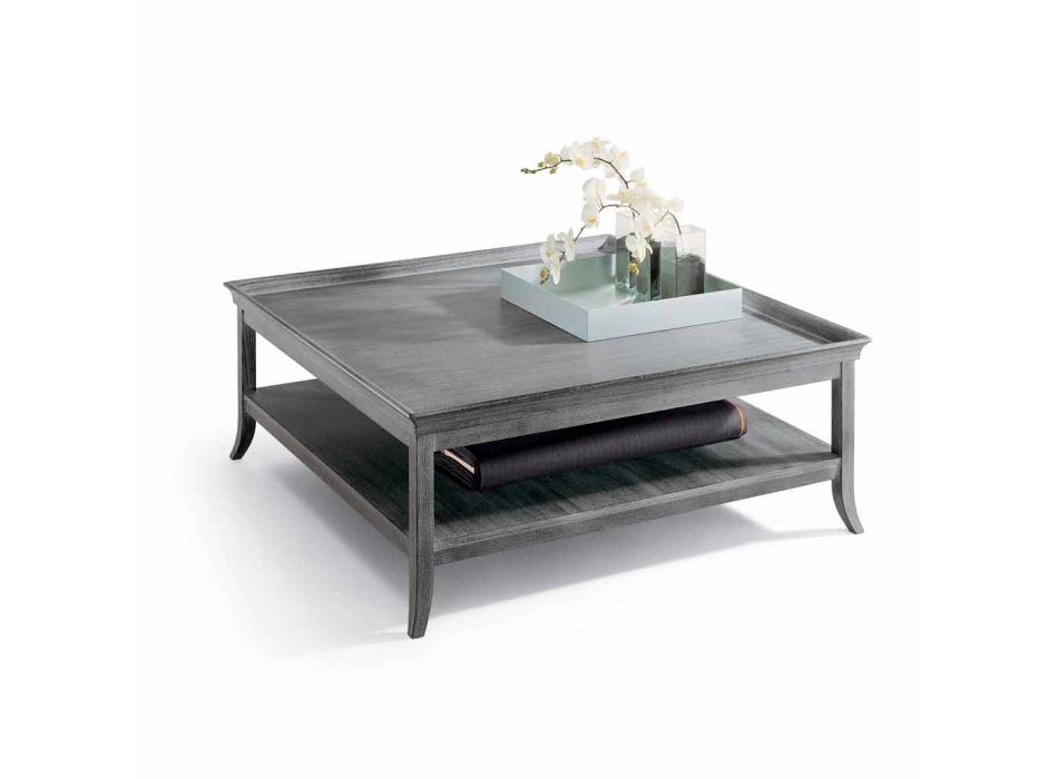Coffee table in silver lacquered wood, L130xP130 cm, Berit Viadurini