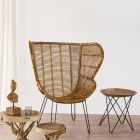 Coffee Table in Teak Wood and Steel Industrial Design - Stiletto Viadurini