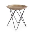 Coffee Table in Teak Wood and Steel Industrial Design - Stiletto
