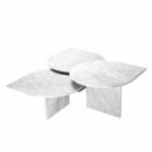Coffee Table in White Carrara Marble Format of 3 Pieces - Marsala Viadurini
