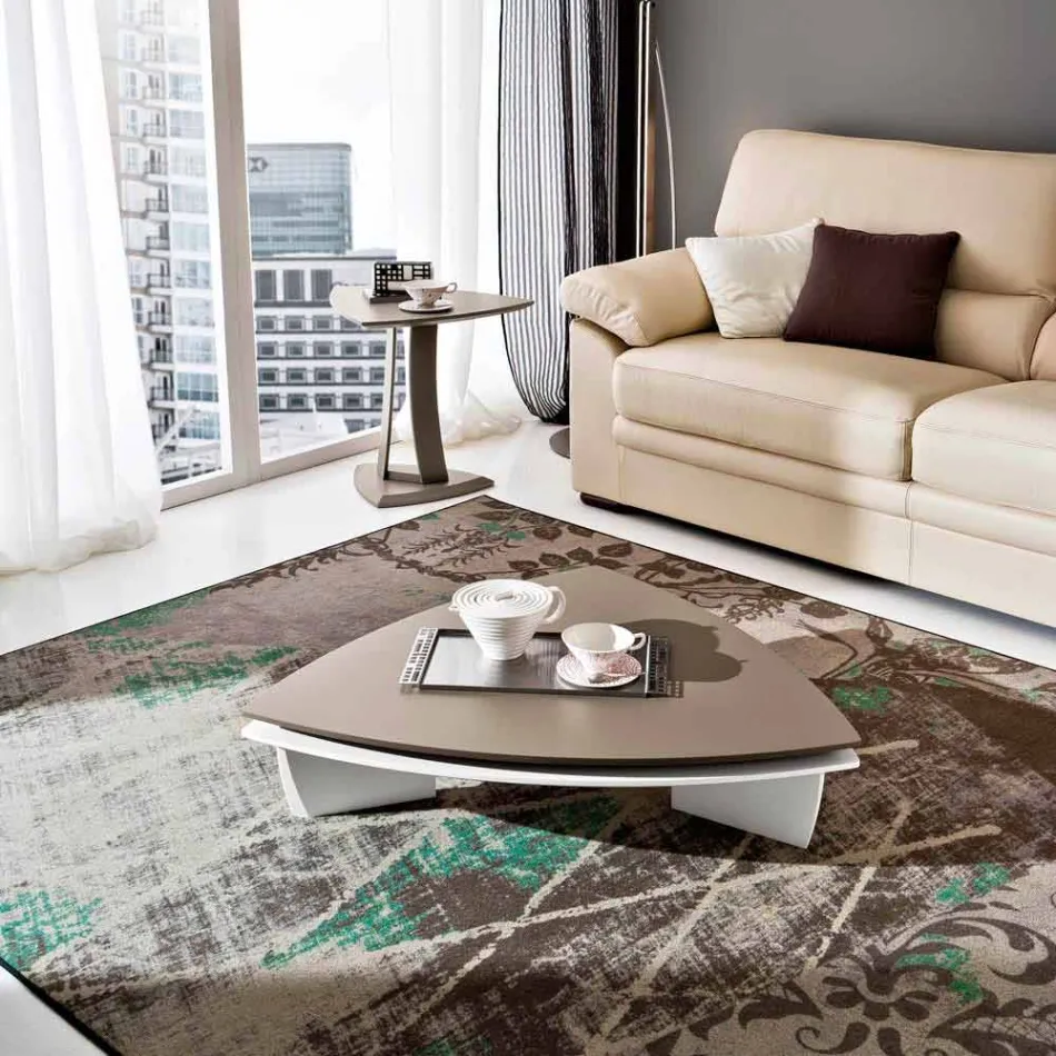 Coffee Table in Lacquered Mdf with Swivel Top Made in Italy - Lisa Viadurini