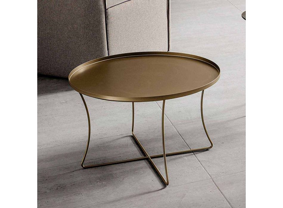 Metal Coffee Table with Container Tray Made in Italy - Numbo Viadurini