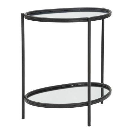 Mirror Coffee Table with Black Iron Structure - Archimede Viadurini