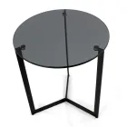 Glass Coffee Table with Steel Base Made in Italy - Aspira Viadurini