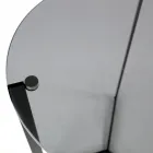 Glass Coffee Table with Steel Base Made in Italy - Aspira Viadurini