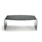 Francesca Curved Glass Coffee Table with Hammered Effect Made in Italy Viadurini