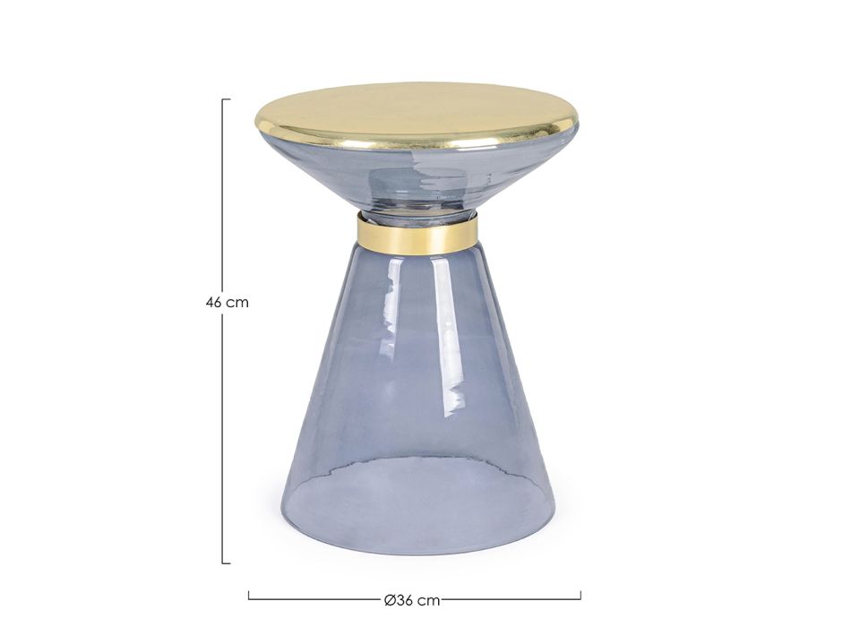 Coffee Table in Glass and Elegant Brass Plated Steel - Torige Viadurini