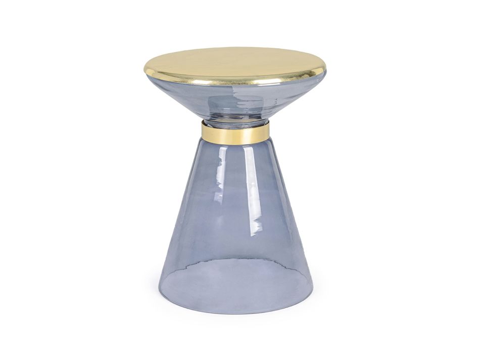 Coffee Table in Glass and Elegant Brass Plated Steel - Torige Viadurini