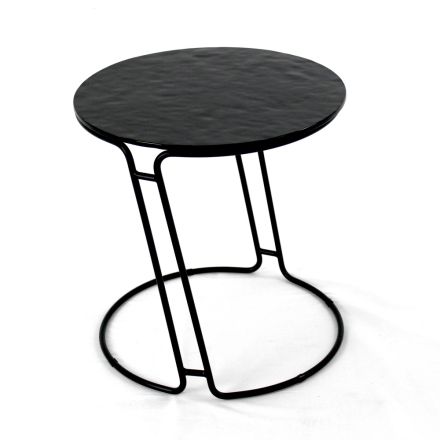 Glass Coffee Table and Round Base Made in Italy - Tullia Viadurini