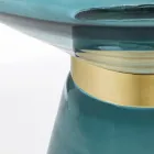 Coffee Table in Glass and Decor in Brass Plated Steel - Gabrio Viadurini